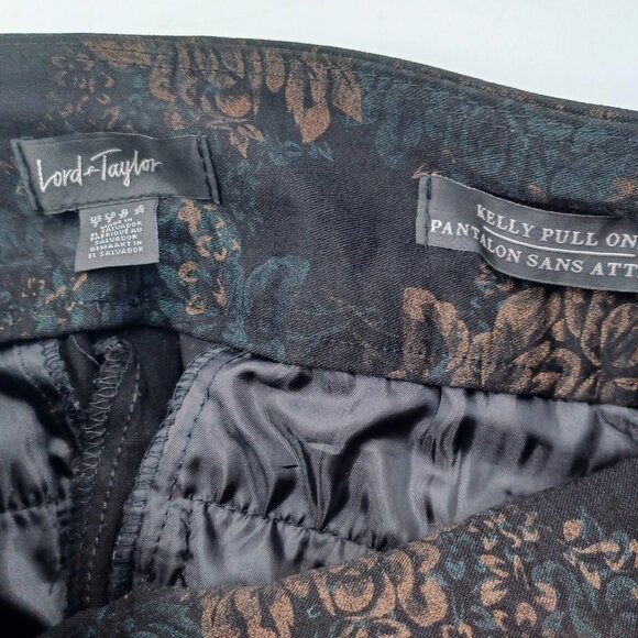 Lord & Taylor Women's Pants Multi Floral Sz 2 Slim Leg Ankle Pleat Stretch Rose - Picture 11 of 11